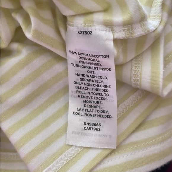 Halogen | NWT Juliette Square Neck Striped Green White Stretch Knit Top Small - Picture 2 of 5